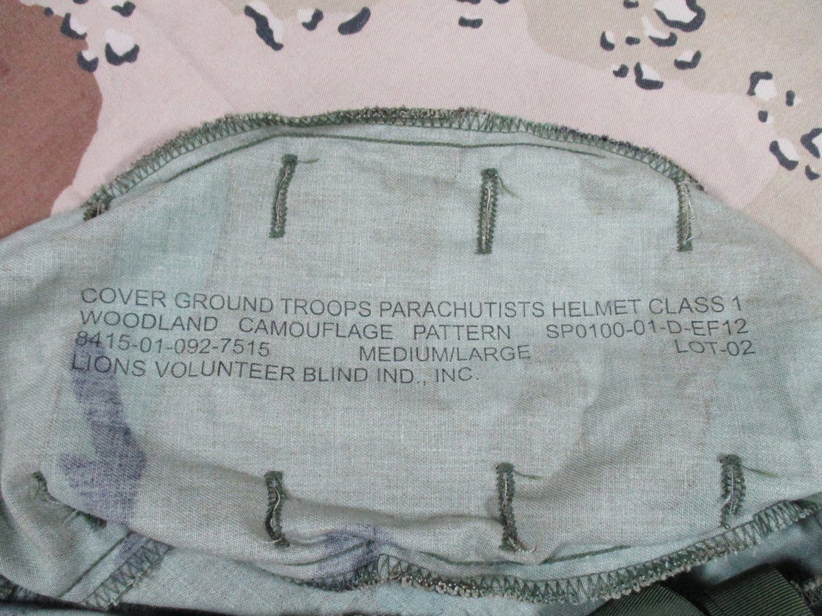 USGI PASGT Helmet Cover M81 Woodland Camo Medium Large Army Surplus