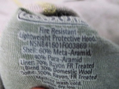 Elite Issue FR Balaclava Hood Grey Coyote Trim One Size USA Made Tactical NWOT