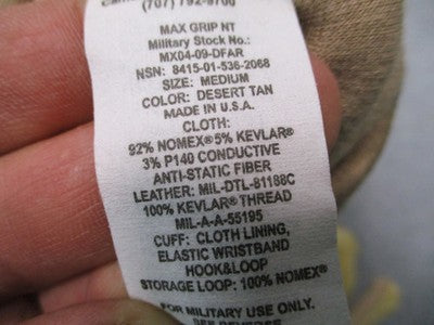 CamelBak Max Grip NT Gloves Medium Desert Tan Nomex Made With Kevlar New Tags