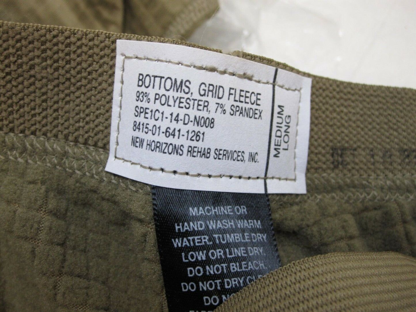 NEW GEN III BOTTOMS MID-WEIGHT LEVEL 2 GRID FLEECE WAFFLE PANTS MEDIUM/LONG OCP