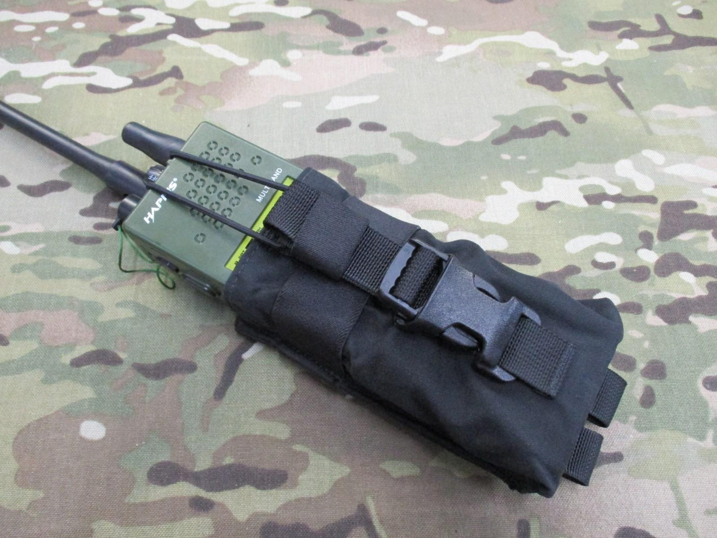 TACTICAL ASSAULT GEAR BLACK MBITR PRC RADIO POUCH MOLLE BUNGEE CLIP RETENTION
