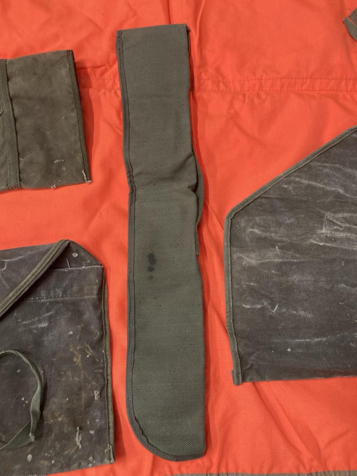 Army Issue Canvas Tool Bags Tool Roll Machete Sheath Surplus Military Vintage