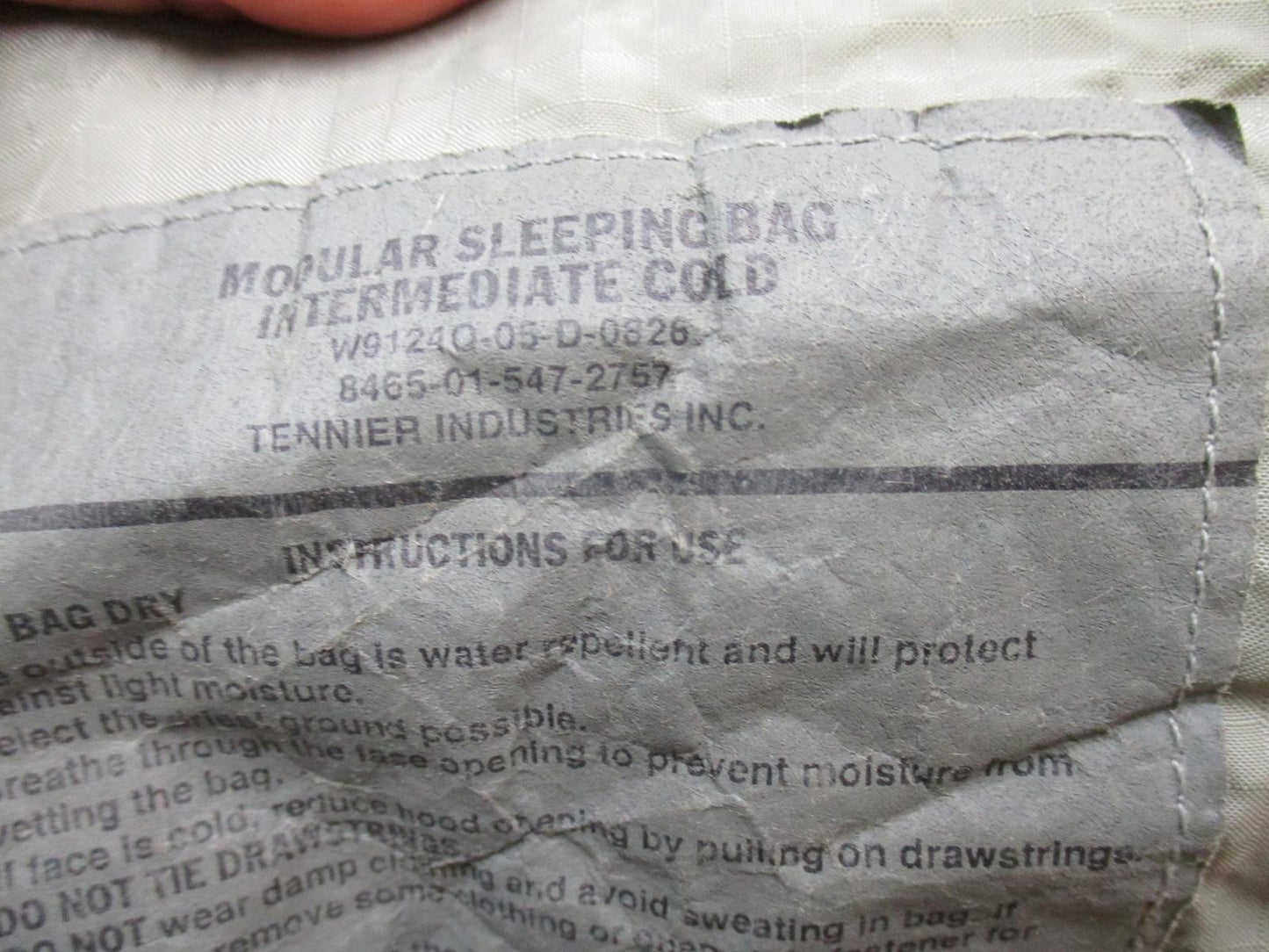 US ARMY ISSUE INTERMEDIATE SLEEPING BAG FOLIAGE GREEN MODULAR SLEEP SYSTEM UCP