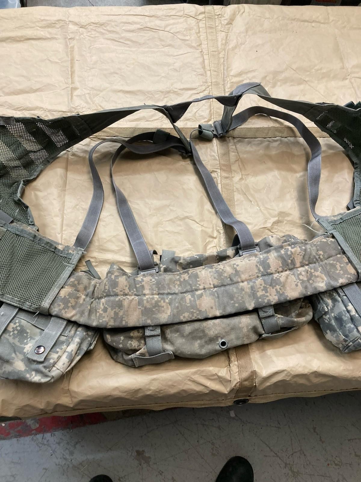 Army issue FLC vest in ACU camouflage with MOLLE gear set, designed for tactical use by Centex Military Gear.