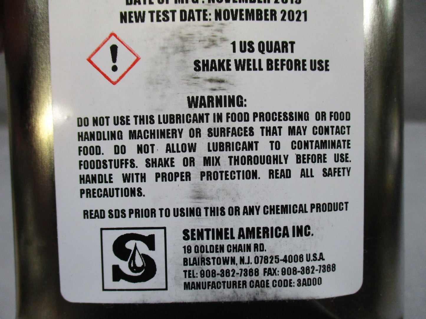 USGI LSA Weapon Lubricant MIL-L-46000C 1 Qt Sentinel NSN 9150-00-687-4241 /0-158