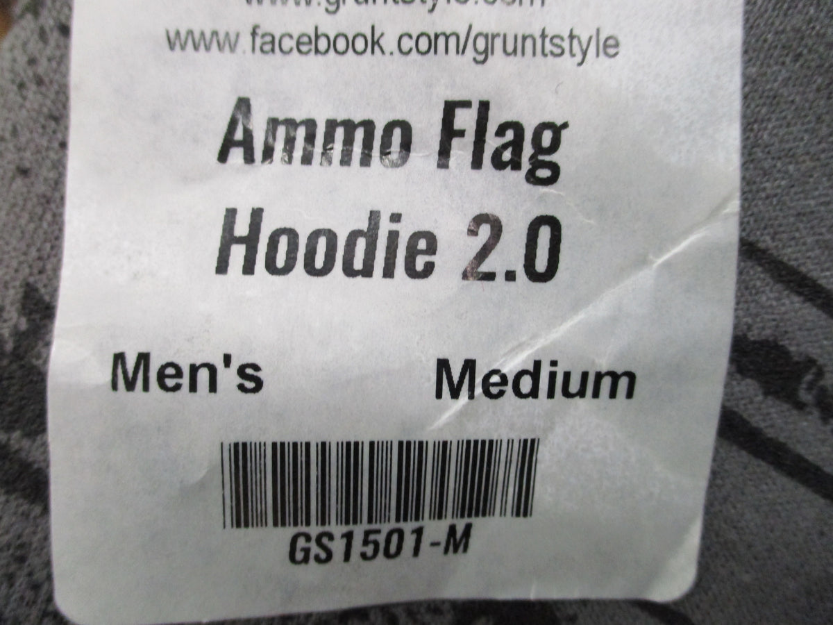 Grunt Style Ammo Flag Hoodie 2.0 Gray Men's Pullover Sweatshirt GS1501