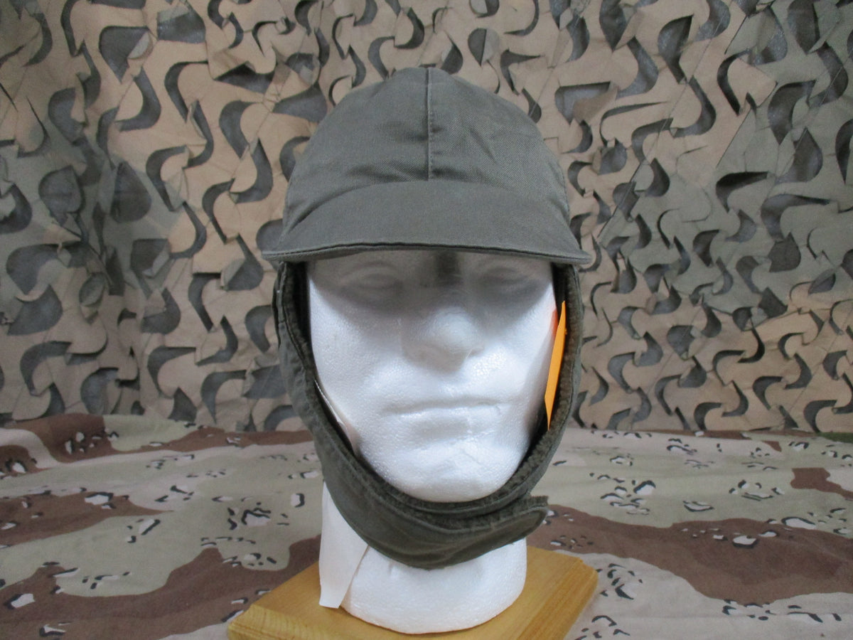 German Bundeswehr Winter Hat Size 57 Olive Green Ear Flap Cap Army Surplus