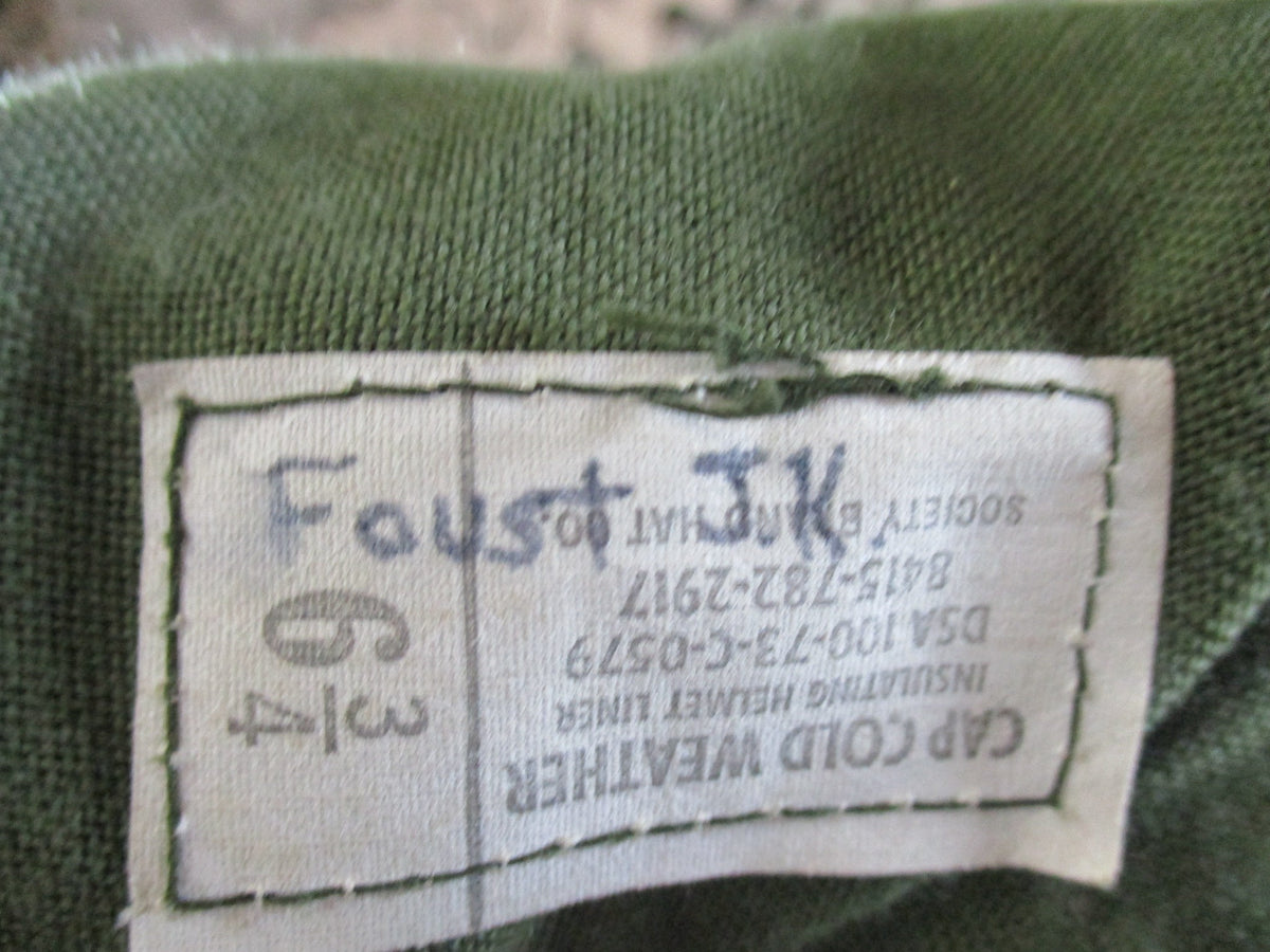 USGI Olive Green Cold Weather Insulating Helmet Liner Cap Size 6 3/4 Surplus