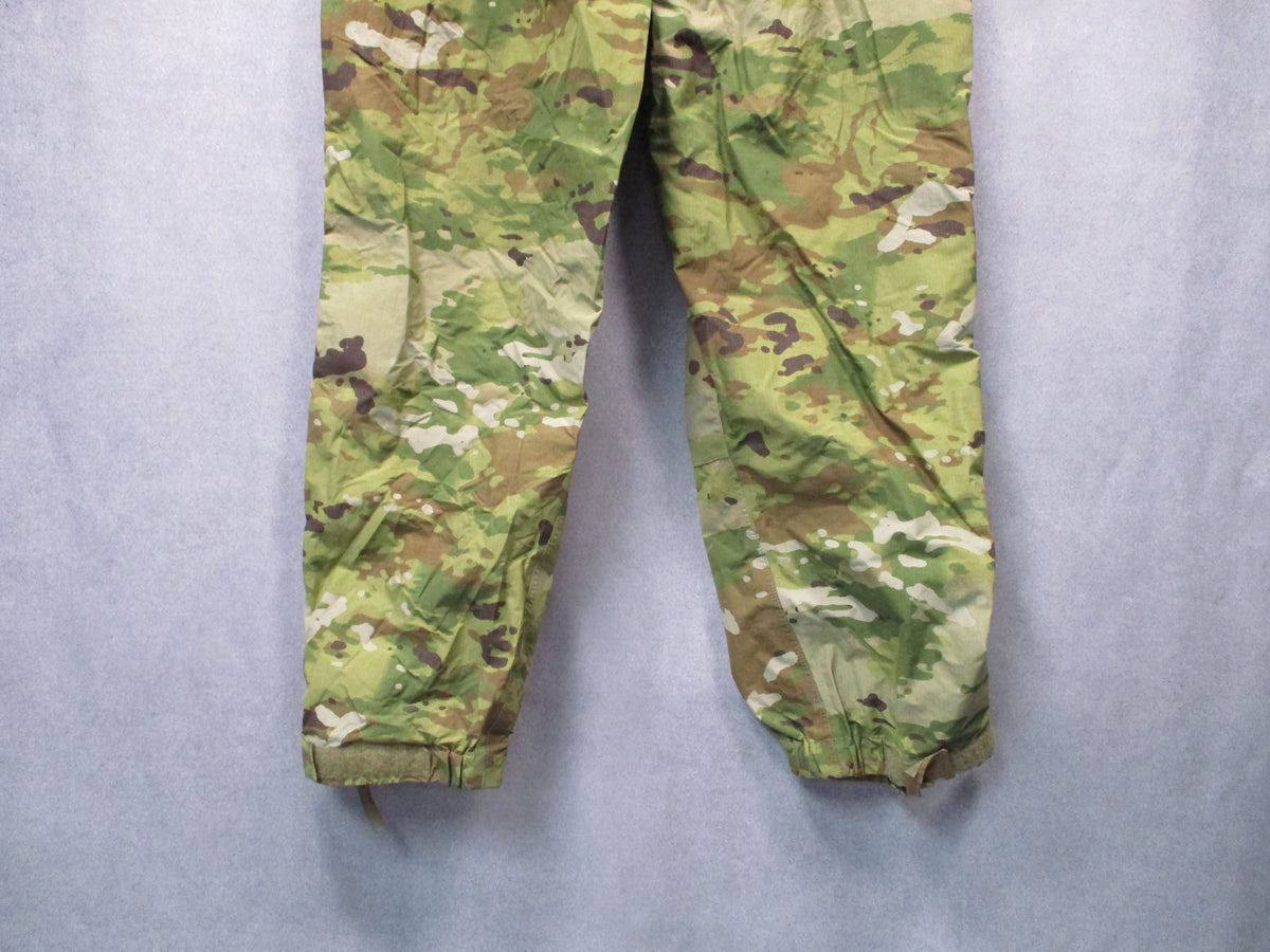 USGI ECWCS Gen III Level 6 OCP Gore-Tex pants, medium regular, camouflage waterproof shell with adjustable cuffs