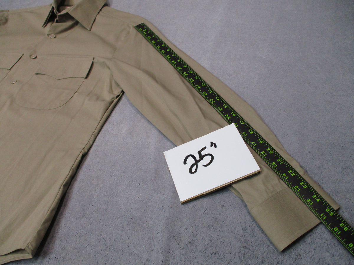 US Army AGSU Men's Heritage Tan 566 Long Sleeve Shirt 22.5in Pit to Pit