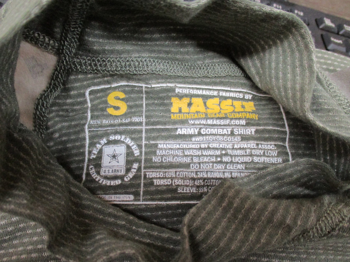 Centex Military Gear Massif Army ACU digital combat shirt in UCP flame-resistant fabric, suitable for hot weather, size small.