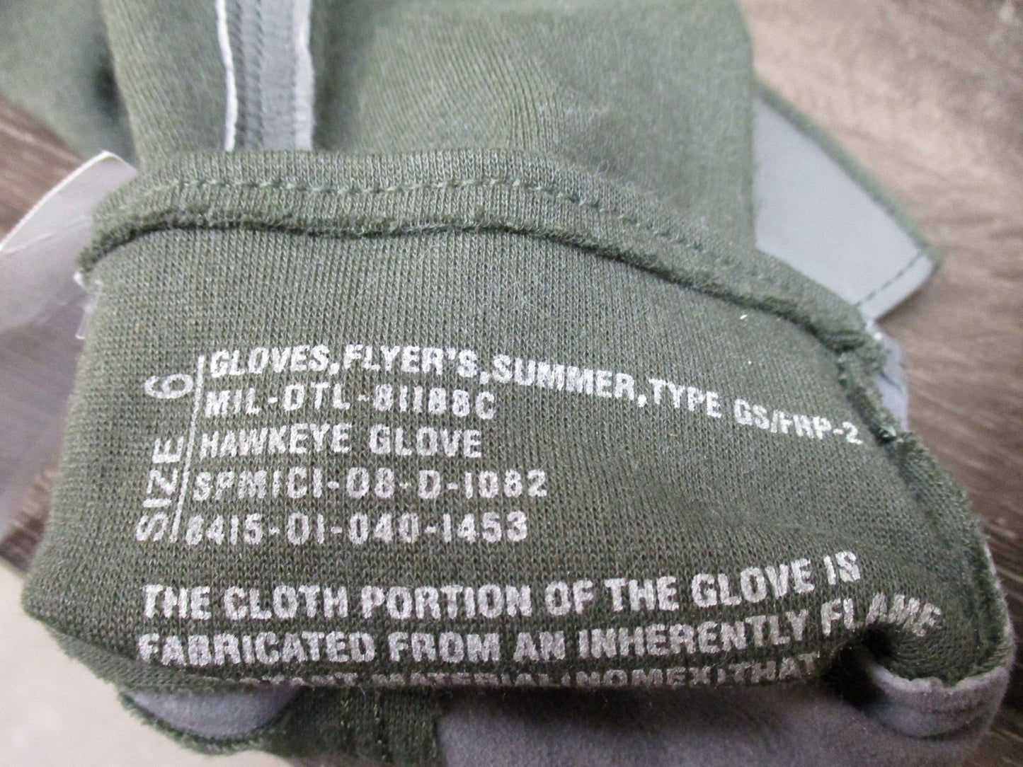 USGI MILITARY SUMMER FLYER'S GLOVES GREEN AVIATION TACTICAL FLIGHT GLOVE SIZE: 6