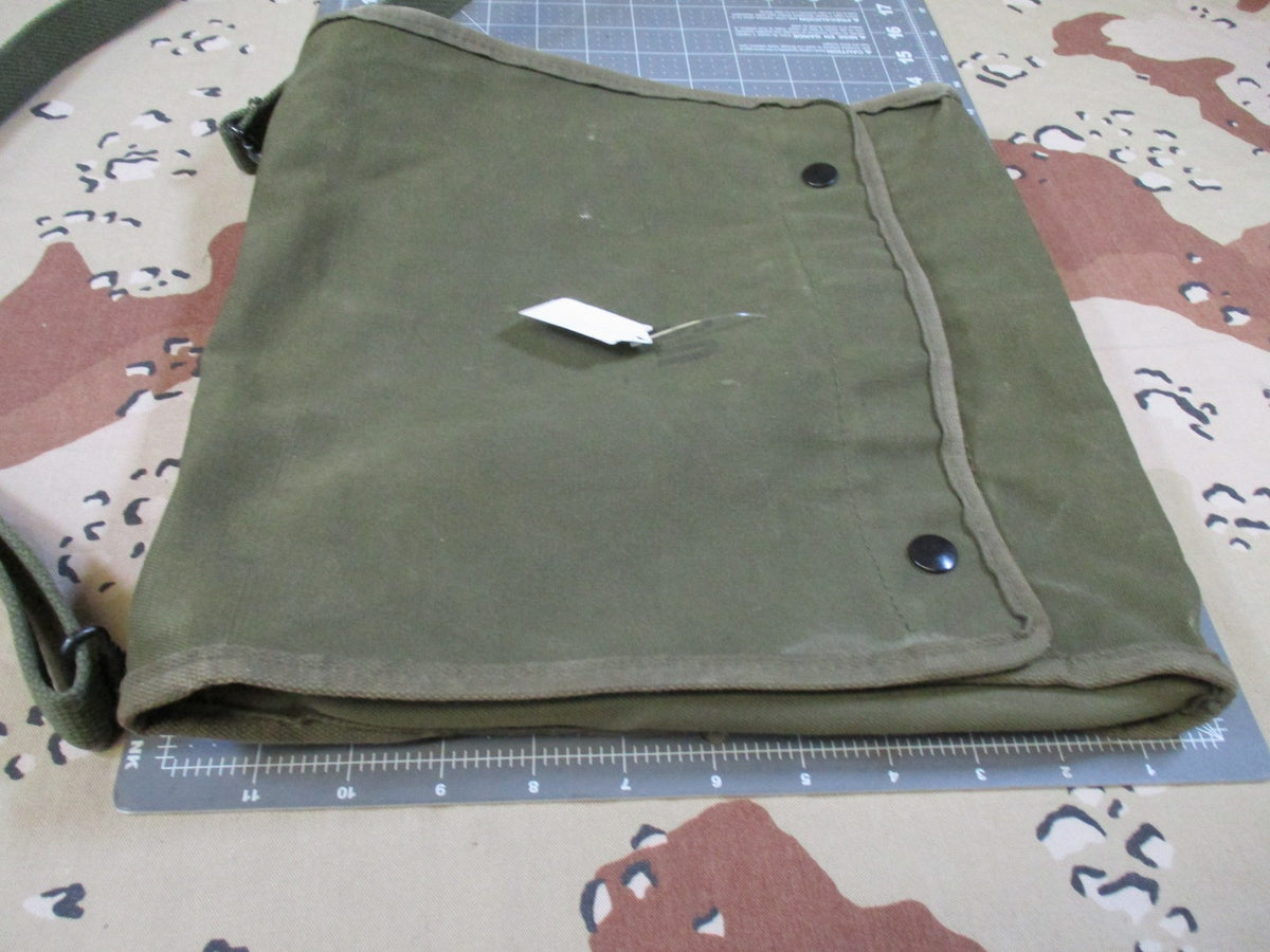 Vintage US Military M-1950 Map Case OD Green Canvas Field Bag USGI Surplus