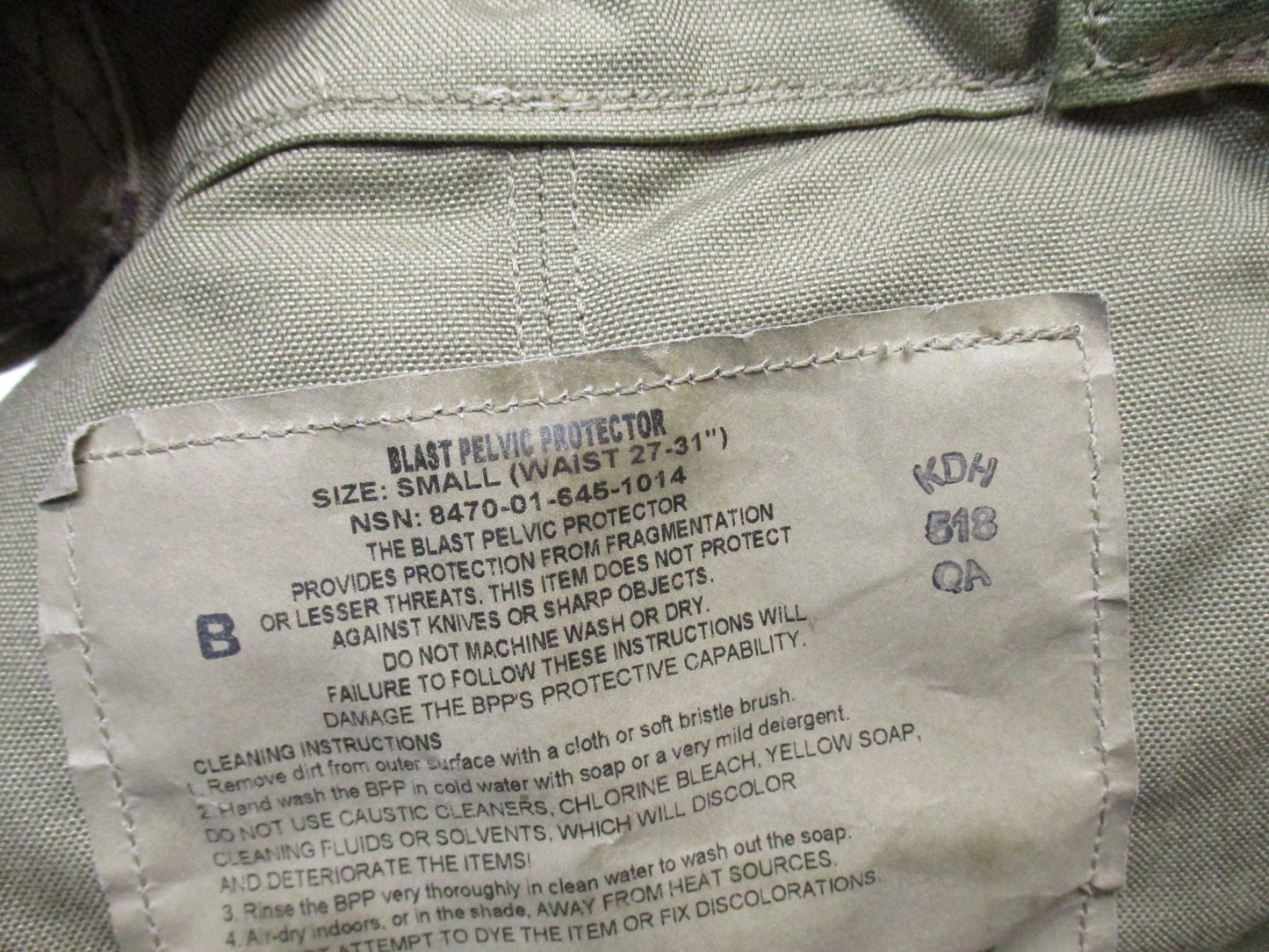 KDH ARMY OCP BLAST PANTIES SCORPION PATTERN PELVIC PROTECTOR SMALL DIAPER