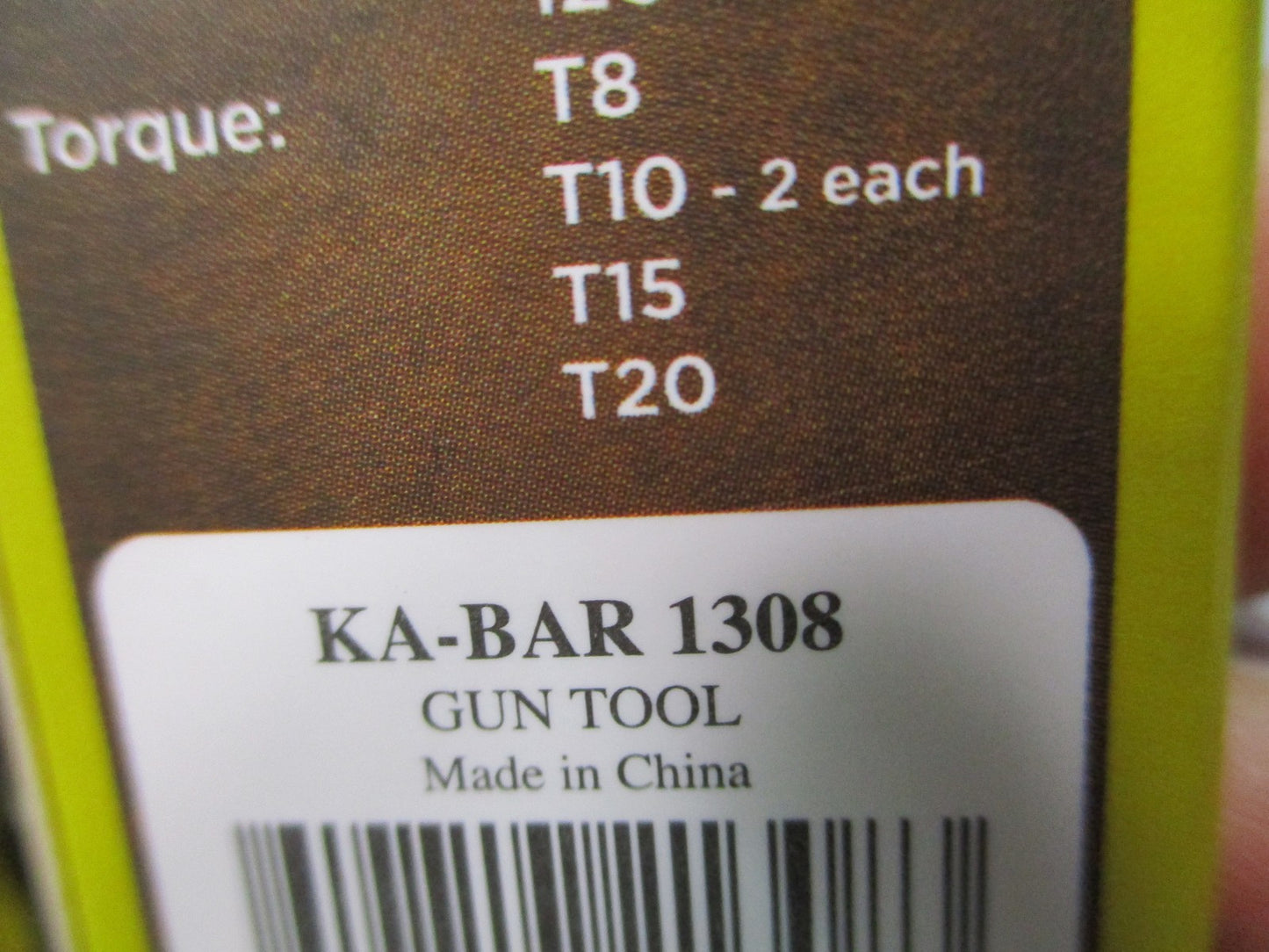 KA-BAR 1308 Gun Tool 13-in-1 Multi-Tool Torx Allen Punch S2 Steel New