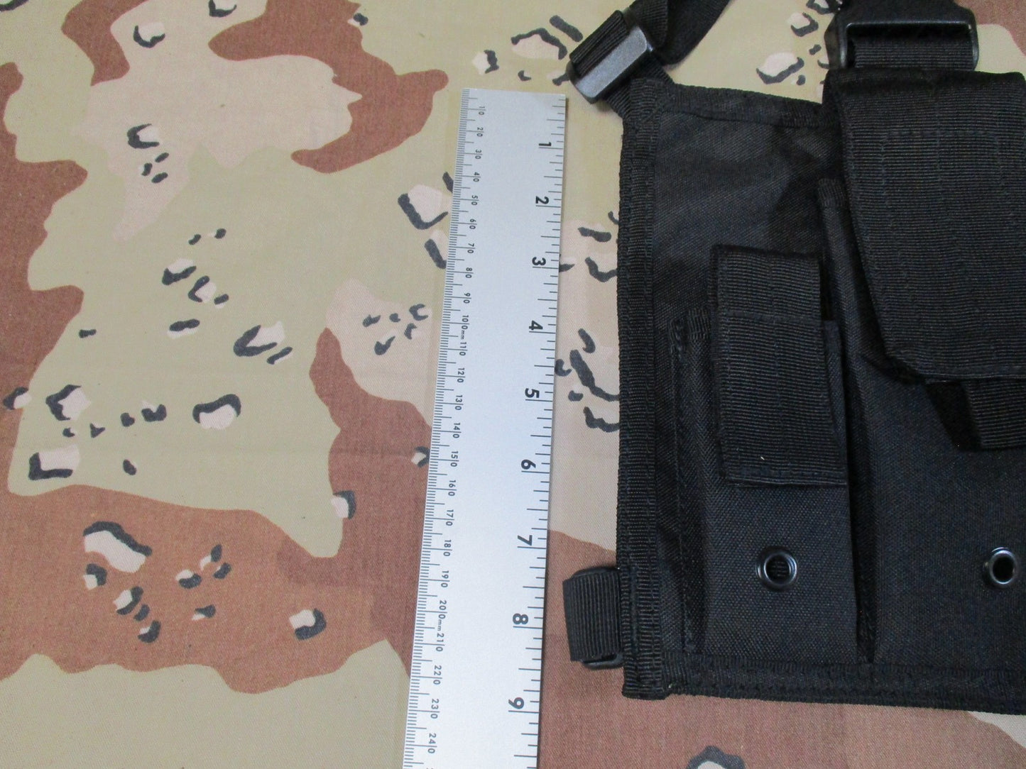 Mil-Tec Tactical Mag Carrier Chest Rig Black 4 Pouch Adjustable New