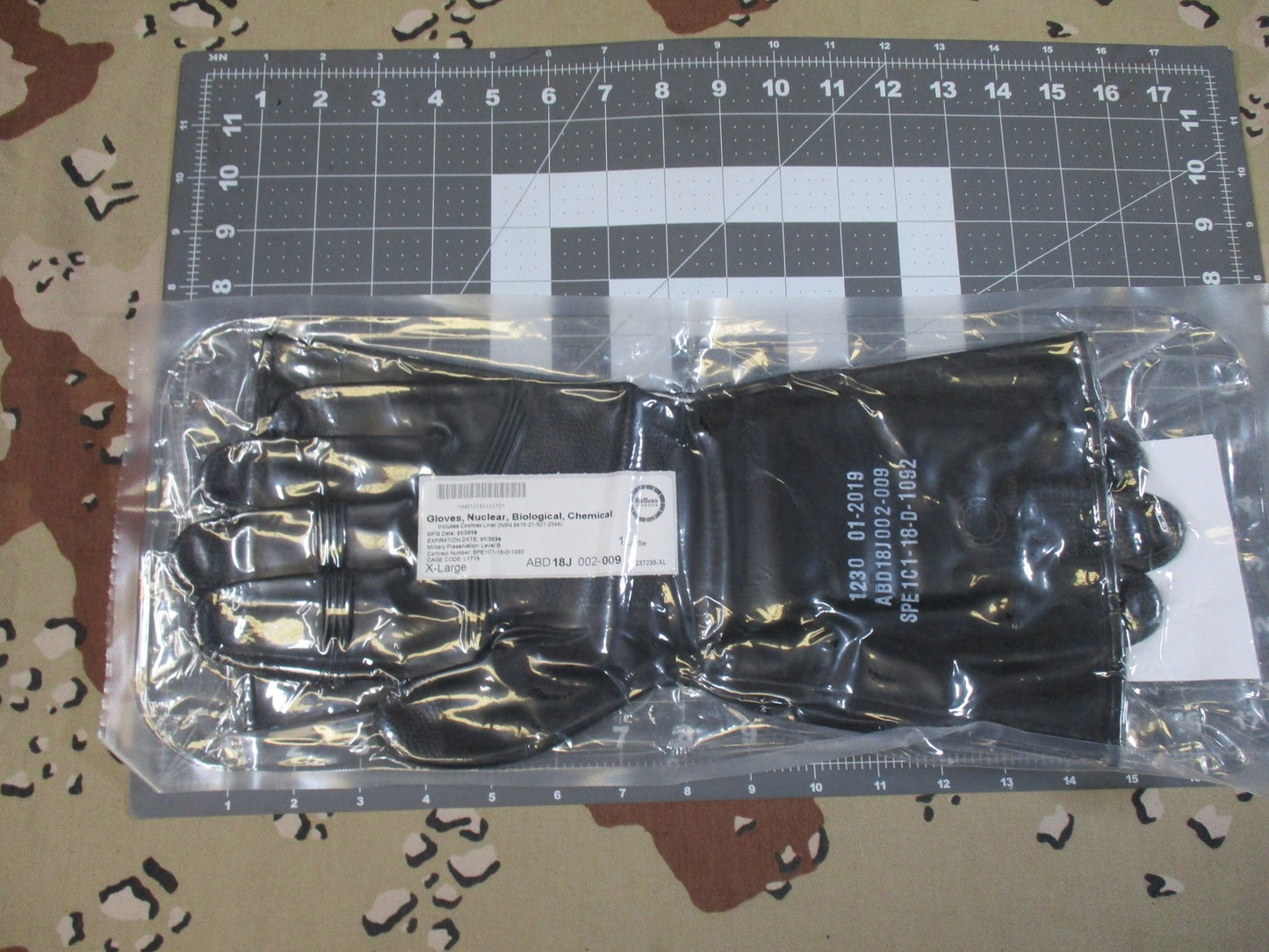 New AirBoss Defense JSLIST Block 2 NBC Protective Gloves Extra Large Sealed