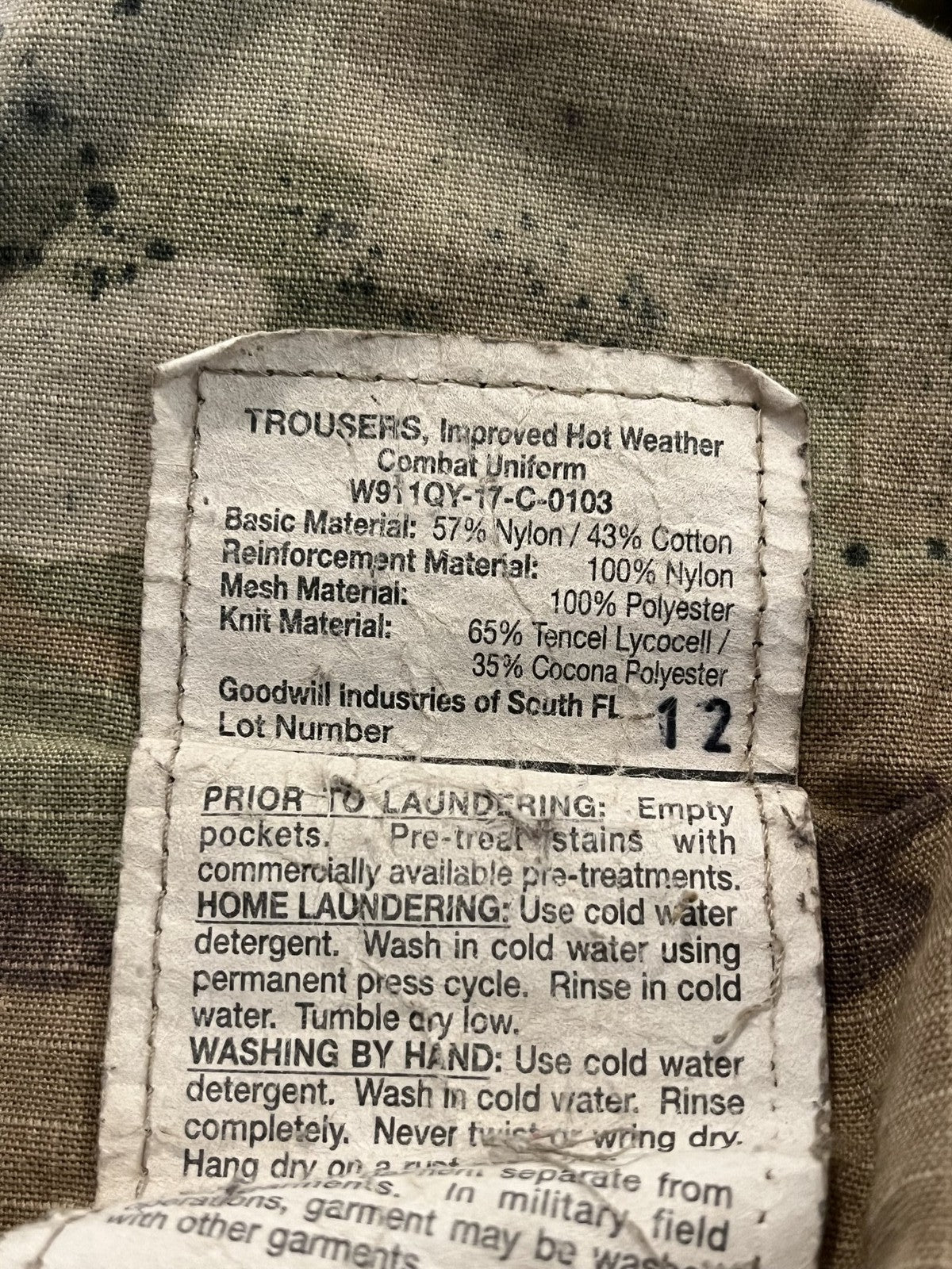 US Military Scorpion Improved Hot Weather Jungle pants Combat Trousers Size S-R