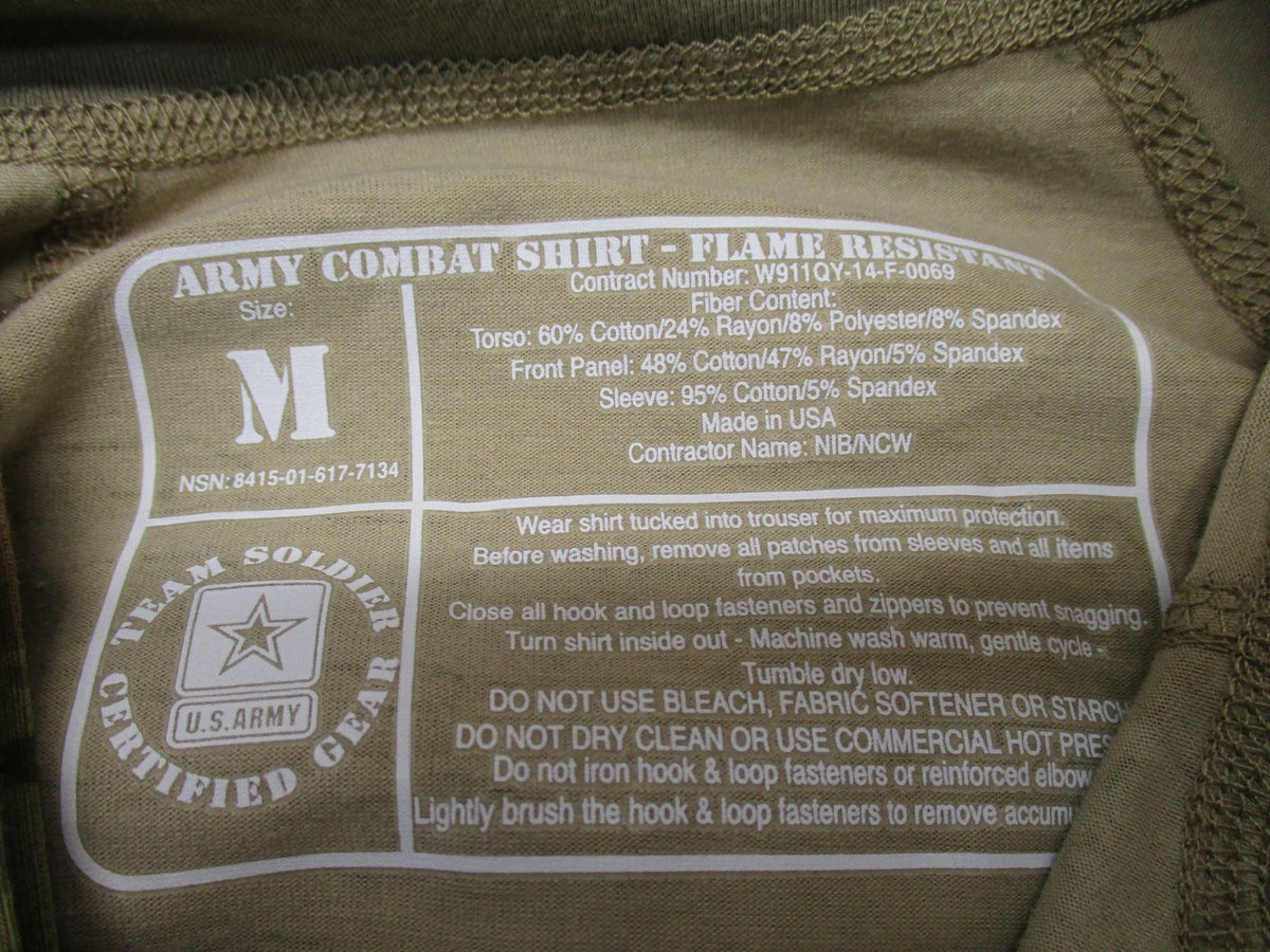 Army Combat Shirt Medium Multicam Type 2 Zipper 8415-01-617-7134 ACS USGI NWT