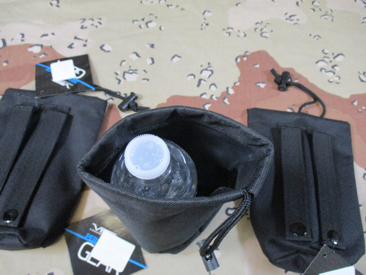 3x VISM Tactical MOLLE Water Bottle Utility Pouch Black CVBP2966B New Molle Lot