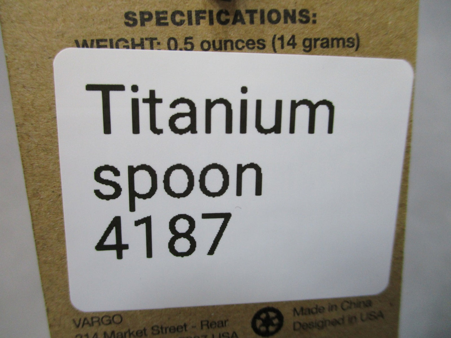 Vargo Titanium Long Handle Spoon 8.5" Camping Backpacking Utensil - NEW
