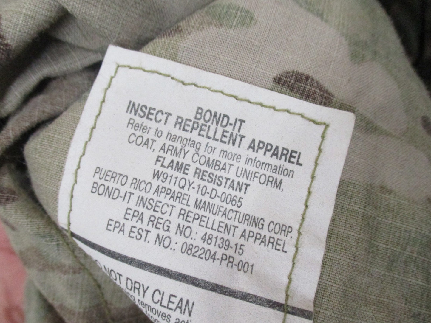 FLAME RESISTANT FIRE RETARDANT ARMY MULTICAM COMBAT UNIFORM TOP LARGE/REG COAT