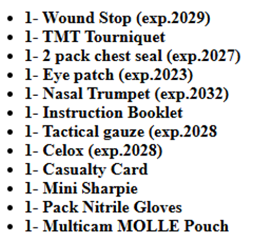 US MILITARY MOJO PATROL IFAK INTERMEDIATE MULTICAM FIRST AID KIT TACTICAL BAG