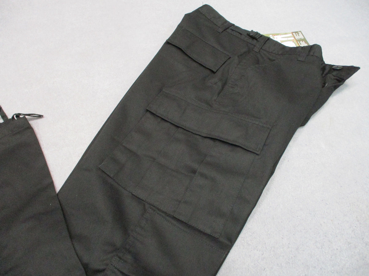 Rothco Black BDU Tactical Cargo Pants Military Fatigue Trousers NWT 55/45