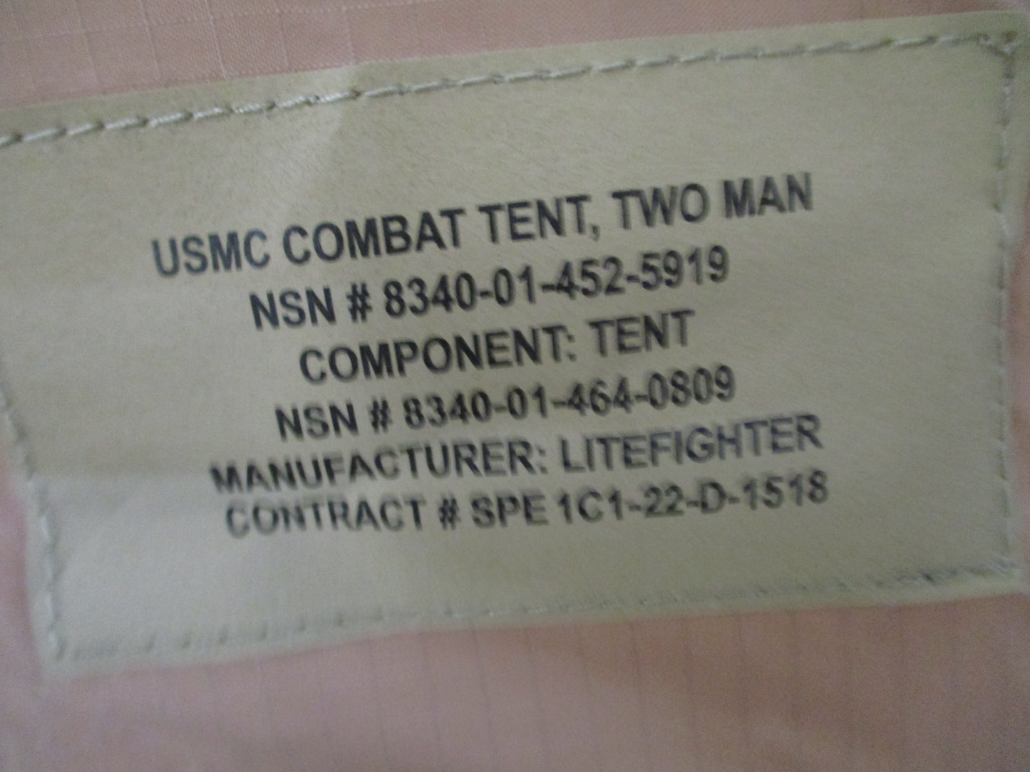 USMC LiteFighter 2 Man Combat Tent Woodland Tan Complete NSN 8340-01-452-5919