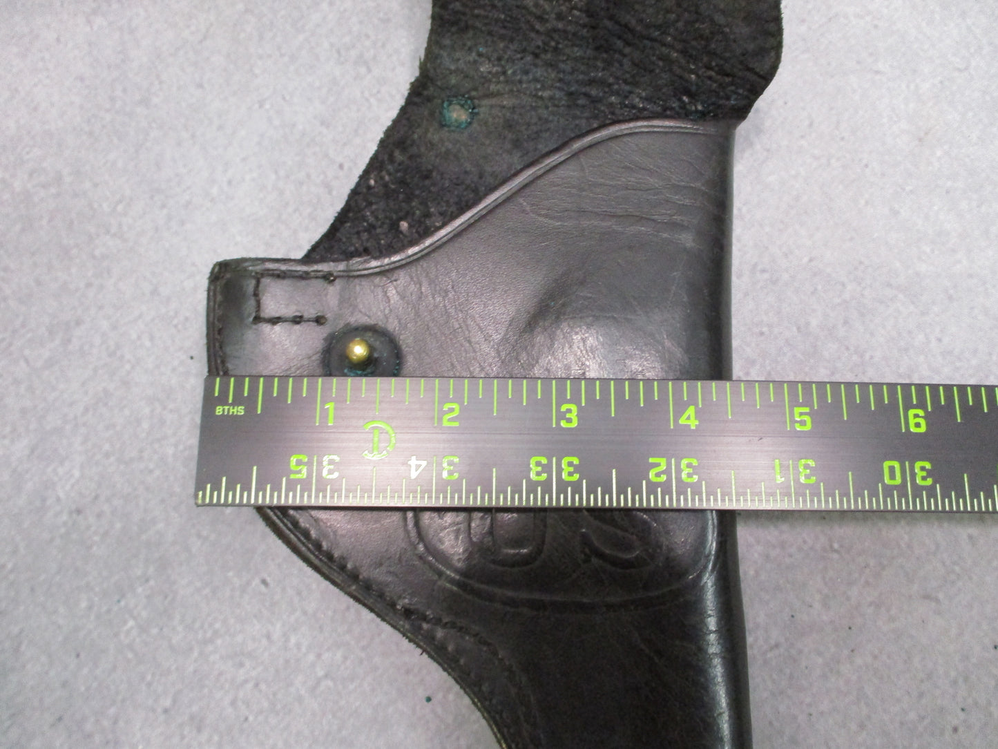US Military Black Leather .38 Revolver Flap Holster 4 Inch Barrel USGI MP Vietna