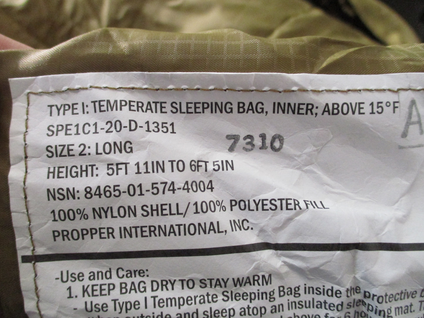 NEW USMC 3 Season Sleep System Long 4pc Bag Bivy Dry Bag Mesh Sack