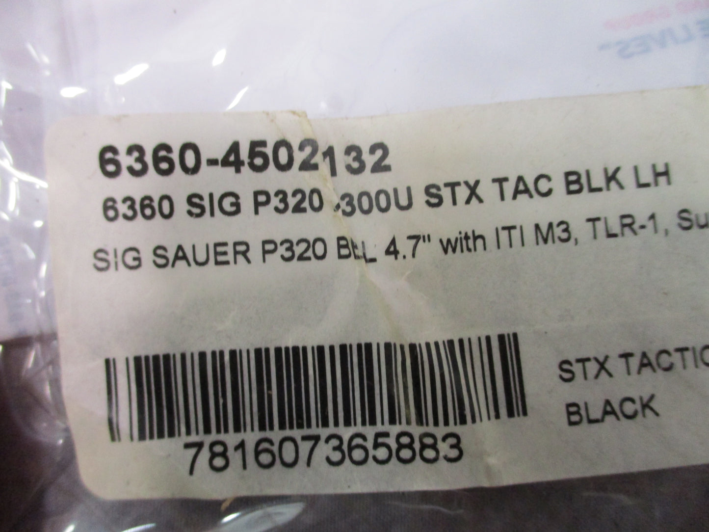 Safariland 6360-4502-132 Level III Duty Holster SIG P320 Light LH Black