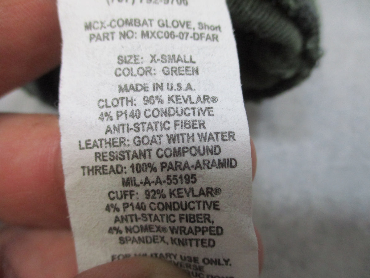 CamelBak MXC Combat Gloves XS Short Green Black USA Made Military Tactical