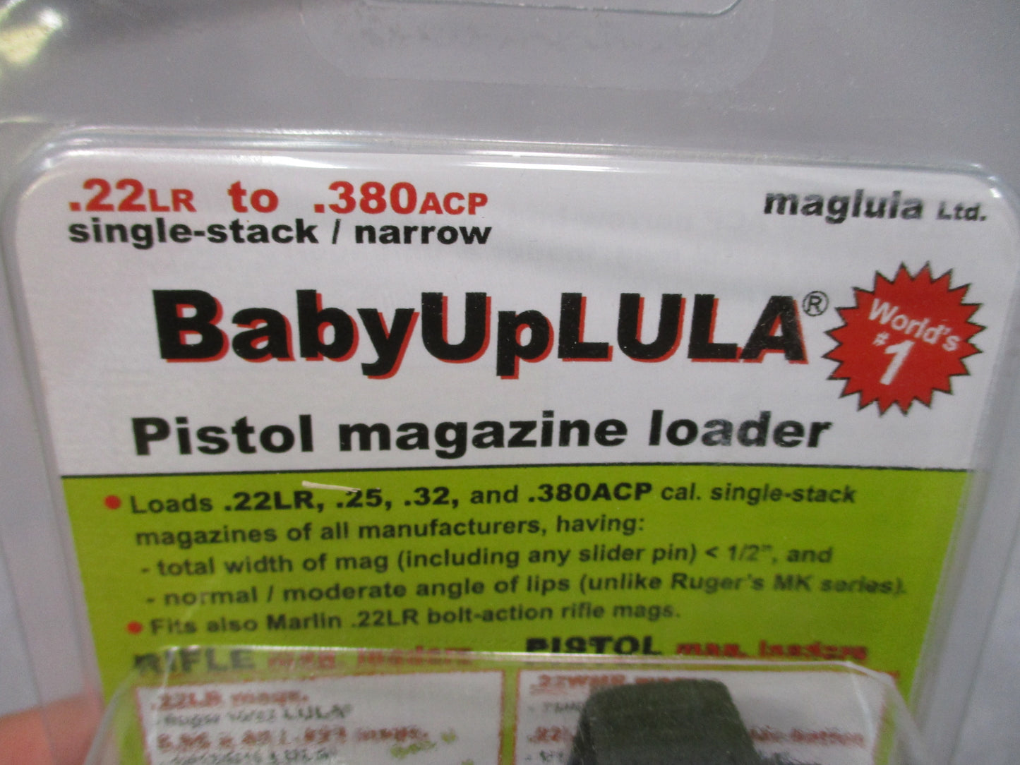 Maglula BabyUpLULA UP64B Speedloader Unloader .22LR .25 .32 .380 ACP