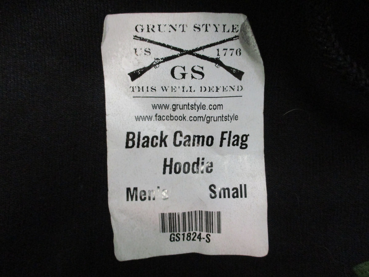 Grunt Style GS1824 Black Camo Flag Men's Hoodie Pullover Sweatshirt New NOS