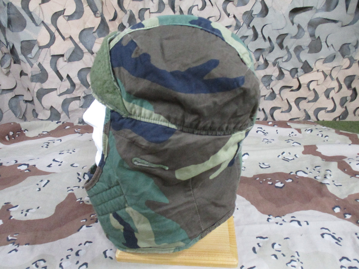 USGI Woodland Cold Weather Insulating Helmet Liner Cap Ear Flaps Army Surplus