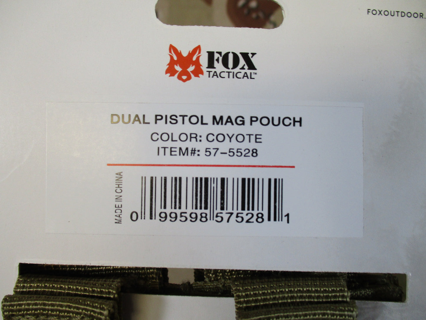 Fox tactical pistol mag pouch two pack tactical lot molle coyote brown