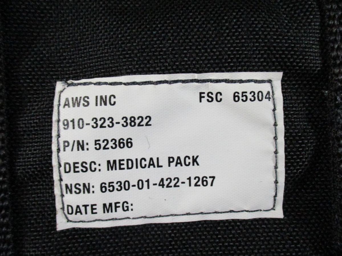 AWS Medical Trauma Pack Black 1000D Cordura USA Made NSN 6530‑01‑422‑1267 Used