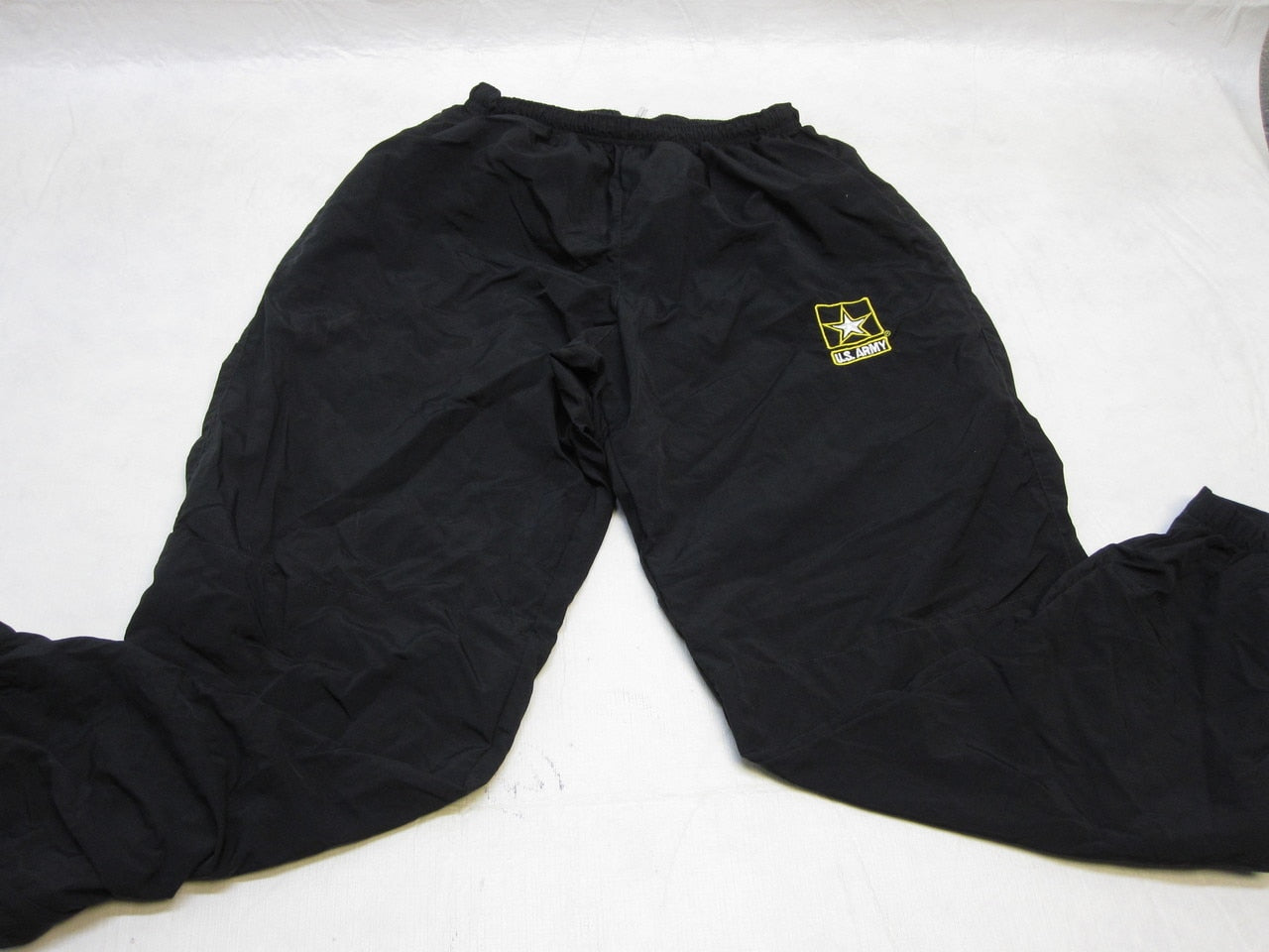 WOMAN'S FEMALE US ARMY BLACK/GOLD PT PANTS XSMALL/SHORT PTs YELLOW EMBLEM LOGO