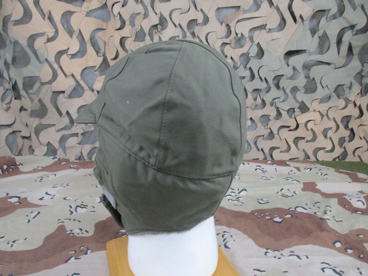 German Bundeswehr Winter Hat Size 55 Olive Green Ear Flap Cap Army Surplus