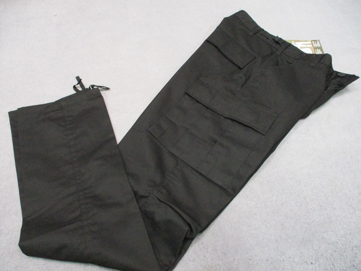 Rothco Black BDU Tactical Cargo Pants Military Fatigue Trousers NWT 55/45
