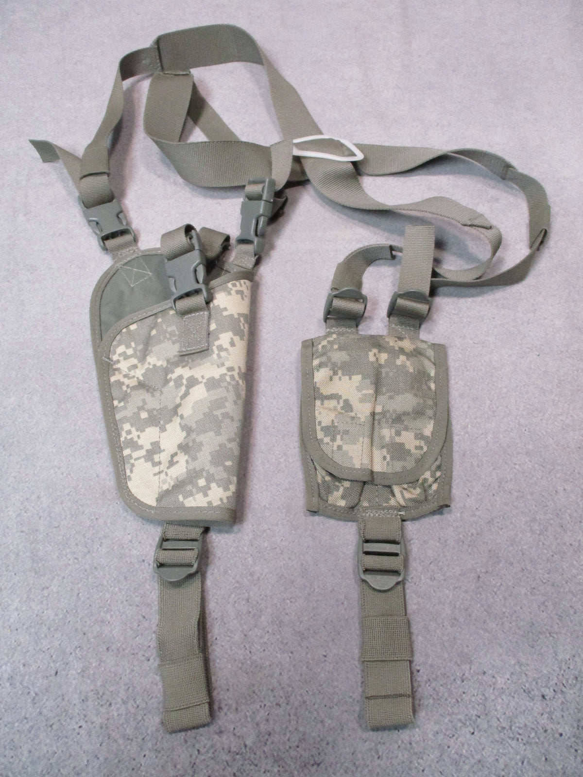 UCP ACU Digital Camo Shoulder Holster Universal Pistol Harness Double Mag Pouch - Centex Military Gear