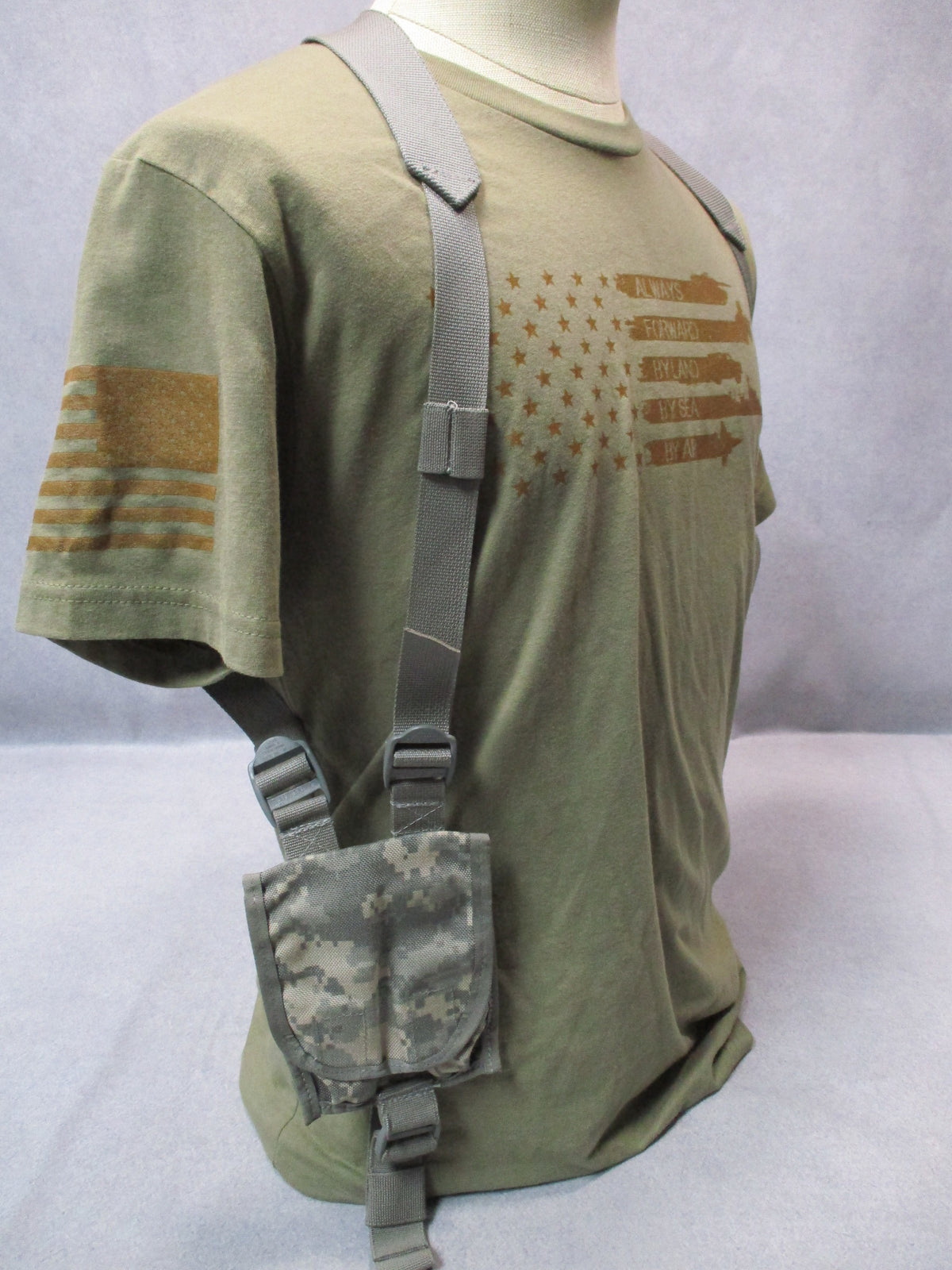 UCP ACU Digital Camo Shoulder Holster Universal Pistol Harness Double Mag Pouch - Centex Military Gear