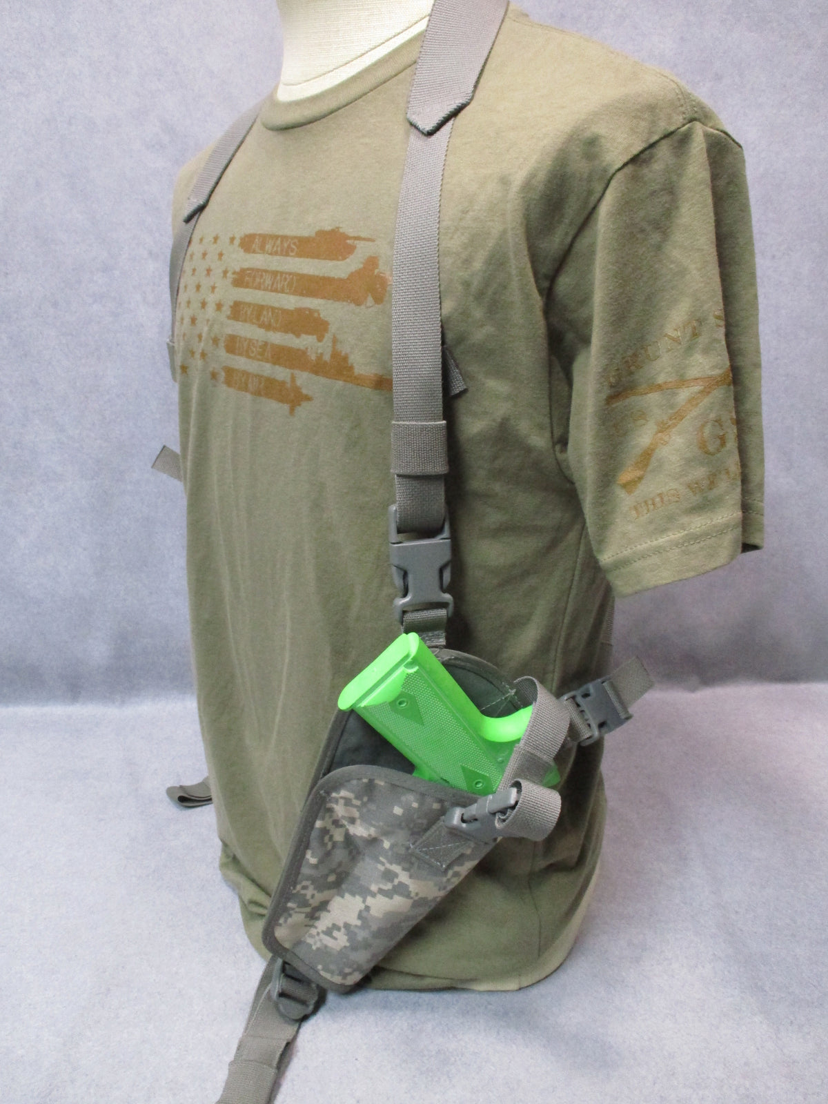 UCP ACU Digital Camo Shoulder Holster Universal Pistol Harness Double Mag Pouch - Centex Military Gear