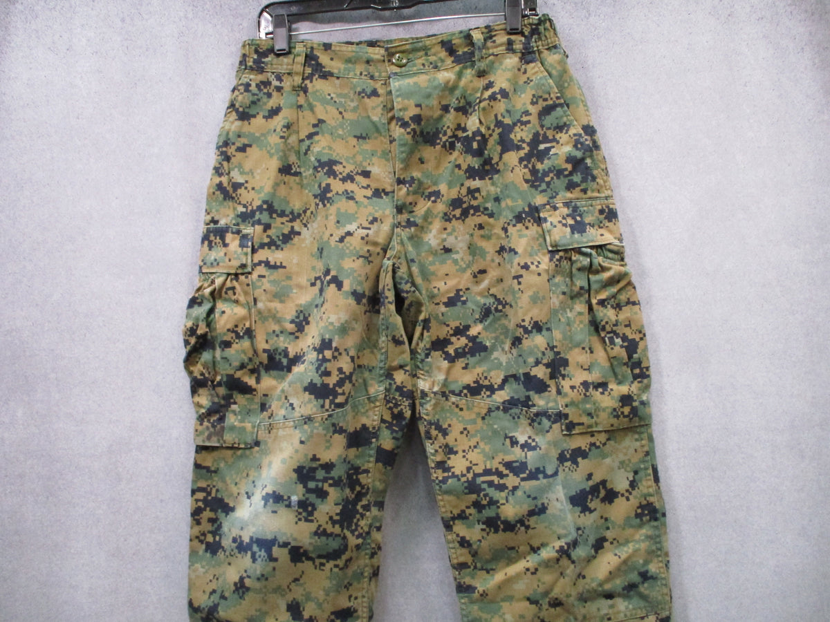 USMC Woodland MARPAT Combat Pants Measured 31x29.5 MCCUU Trousers Knee Hole