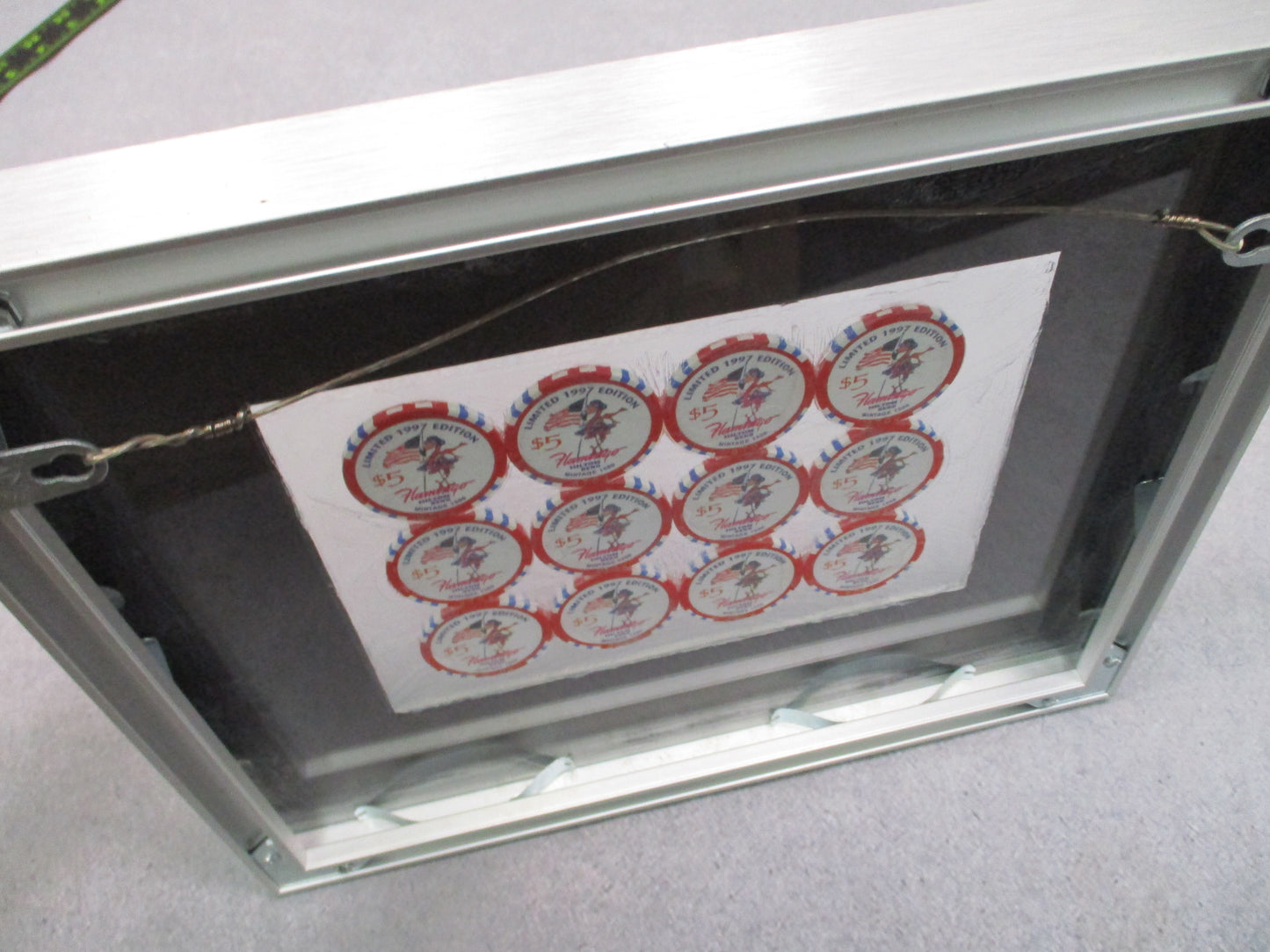 Flamingo Hilton Reno Flight for Freedom Casino Chip Display 12 Chip Framed 1997
