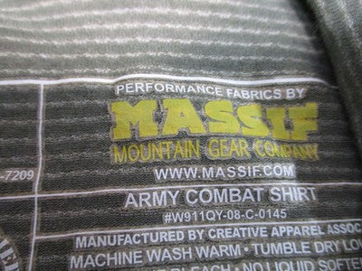 Massif Army Combat Shirt Large L UCP ACU Digital Camo USGI Long Sleeve USA Made