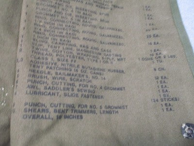 Vintage USGI Tentage Repair Kit Case OD Canvas NSN 8340-00-270-1334 Bag Only