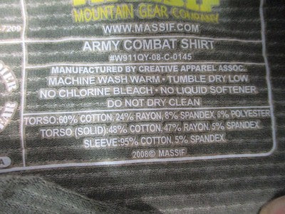 Massif Army Combat Shirt Large L UCP ACU Digital Camo USGI Long Sleeve USA Made