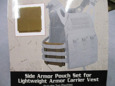 Rothco 5729 Side Armor Pouch Set Coyote Brown MOLLE Plate Carrier Pockets NWT